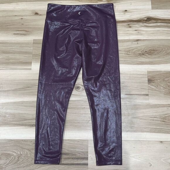 Zyia Plum Metallic Light N Tight Hi Rise 7/8 Leggings Women’s 12 Athletic - Picture 4 of 4